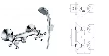 Смеситель для душа «Decoroom» DR54055 хром Смеситель для душа «Decoroom» DR54055 хром