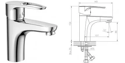 Смеситель для раковины «Decoroom» DR70011 хром Смеситель для раковины «Decoroom» DR70011 хром