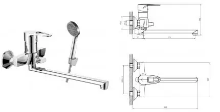Смеситель для ванны «Decoroom» DR70043 хром Смеситель для ванны «Decoroom» DR70043 хром