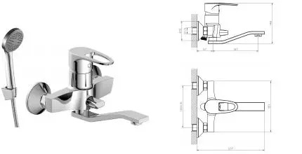 Смеситель для ванны «Decoroom» DR70044 хром