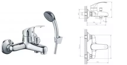 Смеситель для ванны «Decoroom» DR71035 хром Смеситель для ванны «Decoroom» DR71035 хром