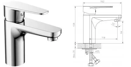 Смеситель для раковины «Decoroom» DR72011 хром