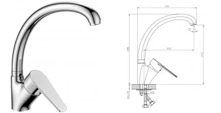 Смеситель для кухонной мойки «Decoroom» DR72021 хром