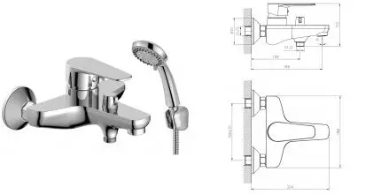Смеситель для ванны «Decoroom» DR72036 хром Смеситель для ванны «Decoroom» DR72036 хром