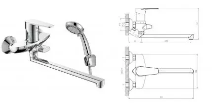 Смеситель для ванны «Decoroom» DR72043 хром