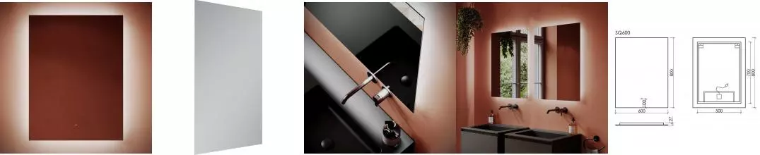 Зеркало «Sancos» Square 60/80 с подсветкой Зеркало «Sancos» Square 60/80 с подсветкой