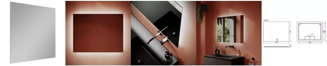 Зеркало «Sancos» Square 90/70 с подсветкой