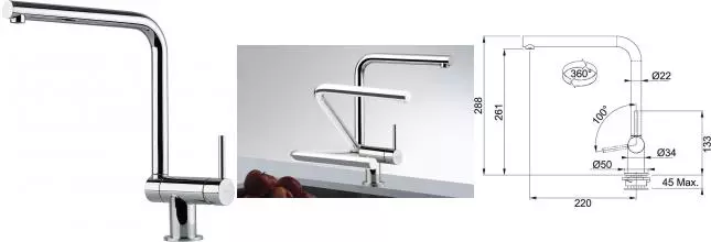 Смеситель для кухонной мойки «Franke» Neptune Window 115.0263.158 хром Смеситель для кухонной мойки «Franke» Neptune Window 115.0263.158 хром