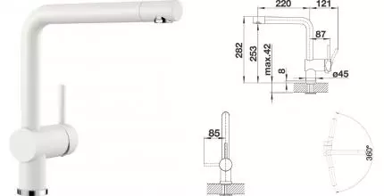 Смеситель для кухонной мойки «Blanco» Linus 516702 белый Смеситель для кухонной мойки «Blanco» Linus 516702 белый