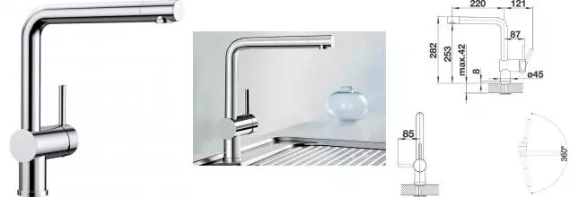 Смеситель для кухонной мойки «Blanco» Linus 514019 хром