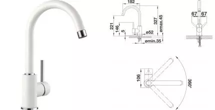 Смеситель для кухонной мойки «Blanco» Mida 524204 белый