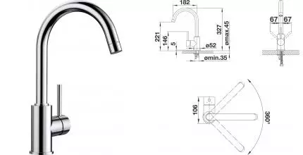 Смеситель для кухонной мойки «Blanco» Mida 524201 хром Смеситель для кухонной мойки «Blanco» Mida 524201 хром