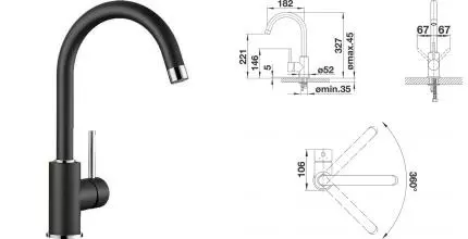 Смеситель для кухонной мойки «Blanco» Mida 526145 чёрный Смеситель для кухонной мойки «Blanco» Mida 526145 чёрный
