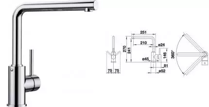 Смеситель для кухонной мойки «Blanco» Mila 524213 хром
