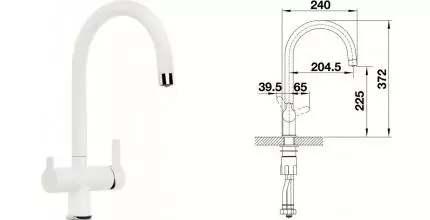 Смеситель для кухни с подключением к фильтру «Blanco» Trima 526268 белый Смеситель для кухни с подключением к фильтру «Blanco» Trima 526268 белый