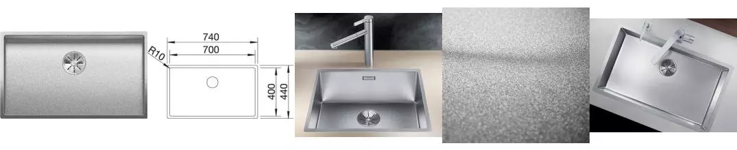 Мойка для кухни «Blanco» Claron 700-IF Durinox 74/44 нержавеющая сталь нержавеющая сталь