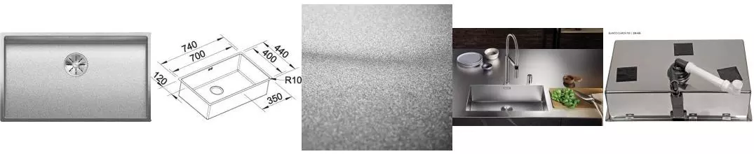 Мойка для кухни «Blanco» Claron 700-U Durinox 74/44 нержавеющая сталь нержавеющая сталь