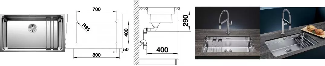 Мойка для кухни «Blanco» Etagon 700-U 74/44 нержавеющая сталь нержавеющая сталь Мойка для кухни «Blanco» Etagon 700-U 74/44 нержавеющая сталь нержавеющая сталь