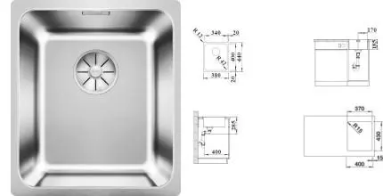 Мойка для кухни «Blanco» Solis 340-IF 38/44 нержавеющая сталь нержавеющая сталь