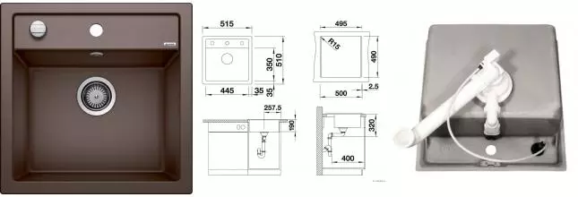 Мойка для кухни «Blanco» Dalago 5 51/51 искусственный камень кофе