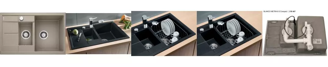 Мойка для кухни «Blanco» Metra 6 S Compact 78/50(автомат) искусственный камень серый беж универсальная Мойка для кухни «Blanco» Metra 6 S Compact 78/50(автомат) искусственный камень серый беж универсальная