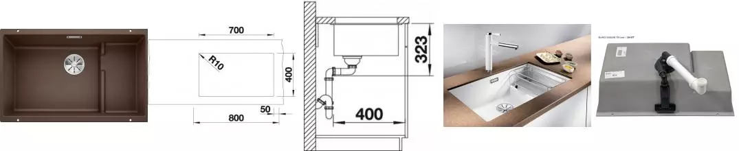 Мойка для кухни «Blanco» Subline 700-U Level 73/46 искусственный камень кофе