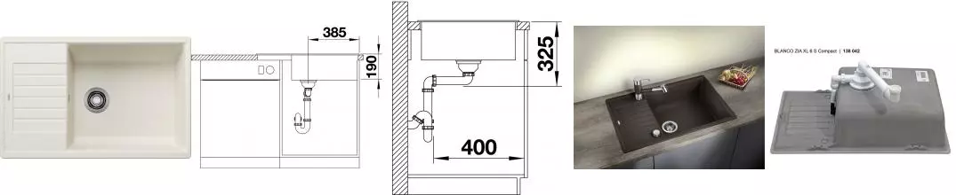 Мойка для кухни «Blanco» ZIA XL6 S Compact 78/50(автомат) искусственный камень мягкий белый универсальная Мойка для кухни «Blanco» ZIA XL6 S Compact 78/50(автомат) искусственный камень мягкий белый универсальная