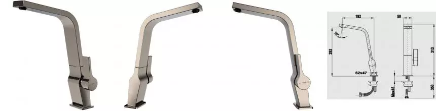 Смеситель для кухонной мойки «Teka» ICC 915 116030005 матовый графит Смеситель для кухонной мойки «Teka» ICC 915 116030005 матовый графит