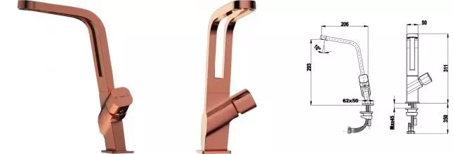 Смеситель для кухонной мойки «Teka» ICO 915 116030032 состаренная бронза Смеситель для кухонной мойки «Teka» ICO 915 116030032 состаренная бронза