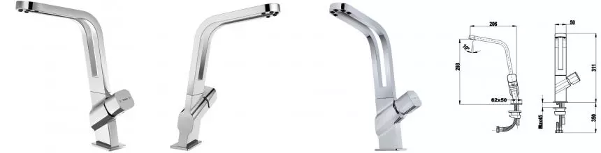 Смеситель для кухонной мойки «Teka» ICO 915 116030009 хром Смеситель для кухонной мойки «Teka» ICO 915 116030009 хром