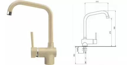 Смеситель для кухонной мойки «Lava» Industrial ID 0630 CAM camel Смеситель для кухонной мойки «Lava» Industrial ID 0630 CAM camel