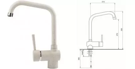 Смеситель для кухонной мойки «Lava» Industrial ID 0630 CRE crema Смеситель для кухонной мойки «Lava» Industrial ID 0630 CRE crema