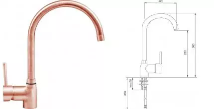 Смеситель для кухонной мойки «Lava» Minimale MN 0636 BRO bronze Смеситель для кухонной мойки «Lava» Minimale MN 0636 BRO bronze