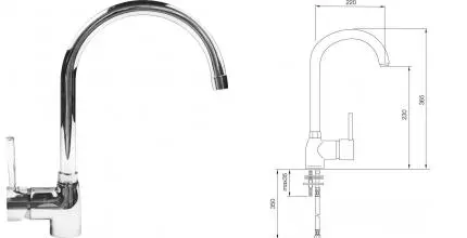 Смеситель для кухонной мойки «Lava» Minimale MN 0636 CHR chrome