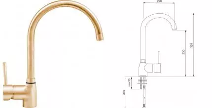 Смеситель для кухонной мойки «Lava» Minimale MN 0636 COP copper Смеситель для кухонной мойки «Lava» Minimale MN 0636 COP copper
