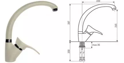 Смеситель для кухонной мойки «Lava» SG01 CRE crema Смеситель для кухонной мойки «Lava» SG01 CRE crema