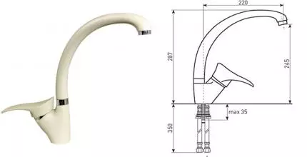 Смеситель для кухонной мойки «Lava» SG01 SAH sahara Смеситель для кухонной мойки «Lava» SG01 SAH sahara