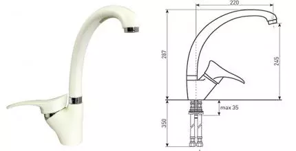 Смеситель для кухонной мойки «Lava» SG01 VNL vanilla Смеситель для кухонной мойки «Lava» SG01 VNL vanilla