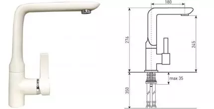 Смеситель для кухонной мойки «Lava» SG11 LAT latte Смеситель для кухонной мойки «Lava» SG11 LAT latte