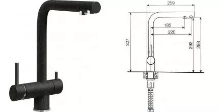 Смеситель для кухни с подключением к фильтру «Lava» SG14 SCA scandic Смеситель для кухни с подключением к фильтру «Lava» SG14 SCA scandic