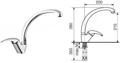 Смеситель для кухонной мойки «Lava» WEB WE 0600 CHR chrome Смеситель для кухонной мойки «Lava» WEB WE 0600 CHR chrome