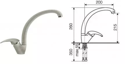 Смеситель для кухонной мойки «Lava» WEB WE 0600 SCA scandic