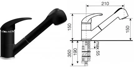 Смеситель для кухонной мойки «Lava» WEB WE 0800 LAV с выдвижным изливом lava Смеситель для кухонной мойки «Lava» WEB WE 0800 LAV с выдвижным изливом lava