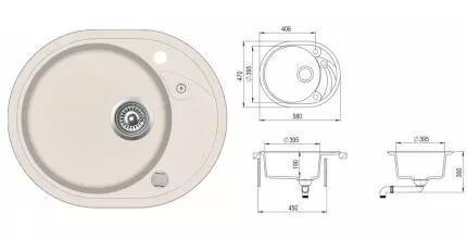 Мойка для кухни «Teka» Clave 45 S-TQ 58/47 искусственный камень топаз металлик универсальная Мойка для кухни «Teka» Clave 45 S-TQ 58/47 искусственный камень топаз металлик универсальная