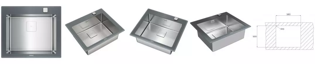 Мойка для кухни «Teka» Diamond RS15 1B 60/52 нержавеющая сталь/стекло серый камень
