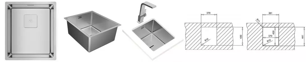 Мойка для кухни «Teka» Flexlinea RS15 34.40 38/44 нержавеющая сталь нержавеющая сталь  Мойка для кухни «Teka» Flexlinea RS15 34.40 38/44 нержавеющая сталь нержавеющая сталь