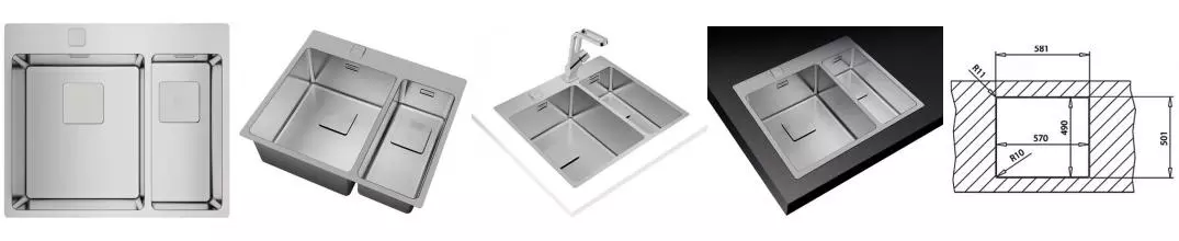 Мойка для кухни «Teka» Forlinea RS15 2B 58/50 нержавеющая сталь нержавеющая сталь Мойка для кухни «Teka» Forlinea RS15 2B 58/50 нержавеющая сталь нержавеющая сталь