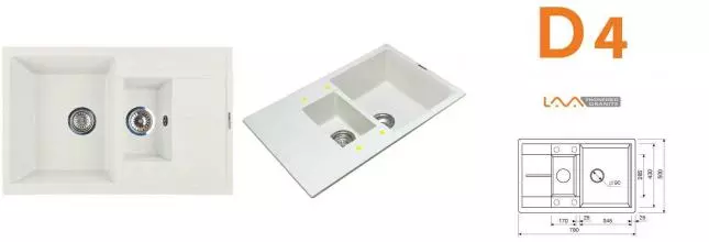 Мойка для кухни «Lava» D4.LAT 78/50 искусственный камень latte универсальная Мойка для кухни «Lava» D4.LAT 78/50 искусственный камень latte универсальная