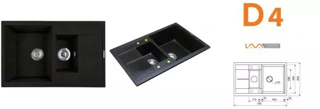 Мойка для кухни «Lava» D4.LAV 78/50 искусственный камень lava универсальная Мойка для кухни «Lava» D4.LAV 78/50 искусственный камень lava универсальная