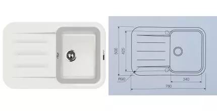 Мойка для кухни «Lava» L11.LAT 78/50 искусственный камень latte